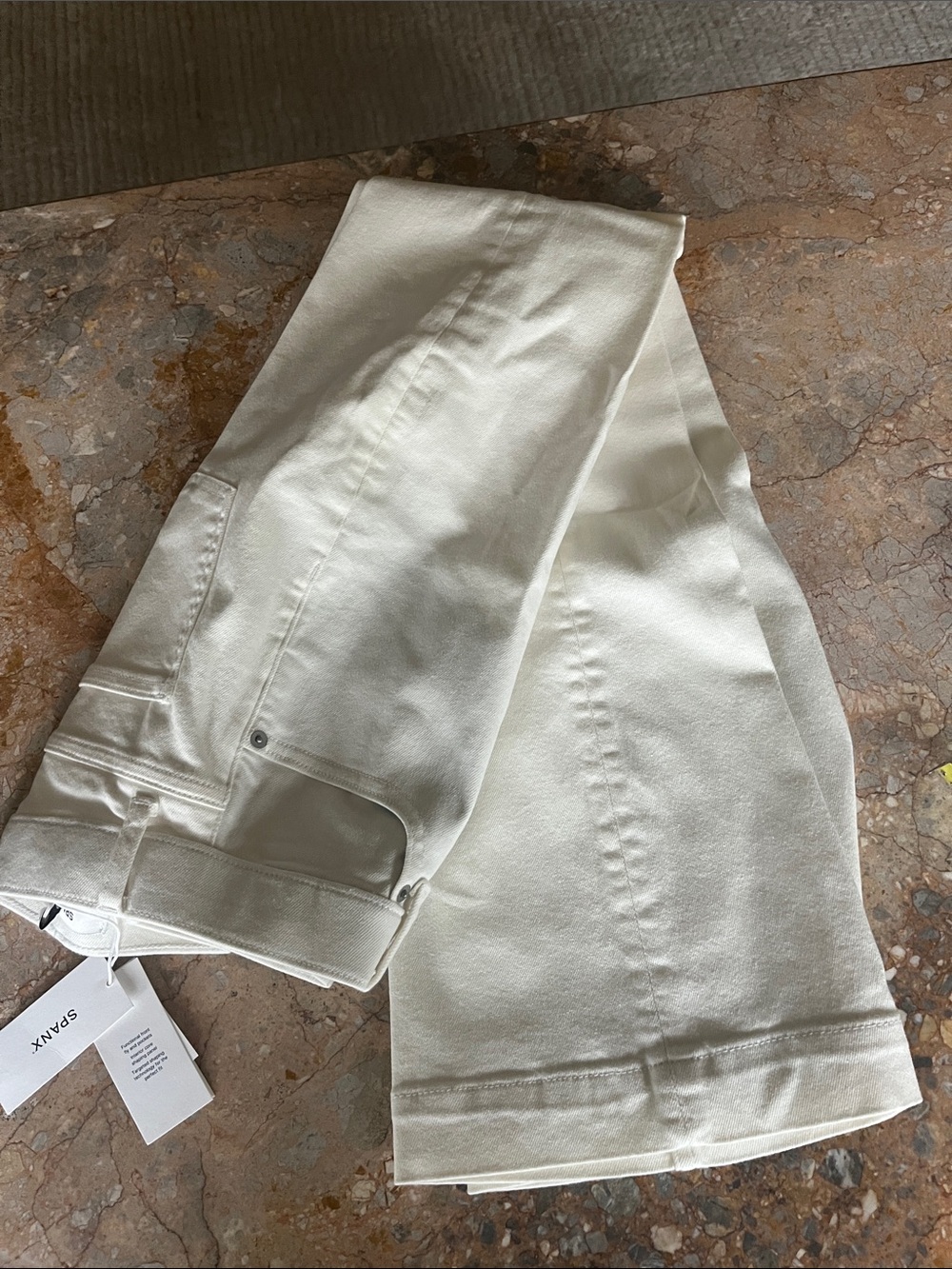 SPANX Ivory Wide Leg Jeans